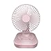 FSLLOVE FANGSHUILIN 3000mAh USB Wiederaufladbare 120 Grad-Oscillation-Schreibtisch-Ventilator 3-Gang Kopf schütteln Fan Fit for Home Office Schlafaußen Camping (Color : Pink)