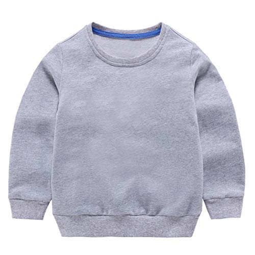 Taigood Sweat Enfant Garçon Fille Sweat-Shirt Sweater Pull Chaud Tops Bébé Automne Hiver Âge 1-7 Ans Gris 140cm/6-7ans Cover