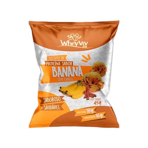 Kit 20 Biscoitos WheyViv 4 Sabores - Coco, Cookies, Banana e Gergelim