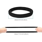 50PCS Black Hair Ties for Women, Cotton Seamless Hair Bands, Elastic Ponytail Holders, No Damage for Thick Hair, 2 Inch in Diameter, by Qarwayoc - Image 2