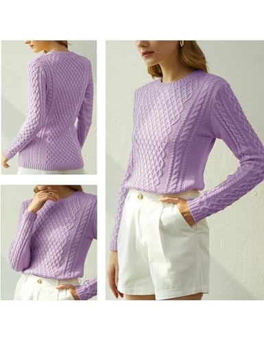 Image of v28 Women Crew Neck Knit Stretchable Elasticity Long Sleeve Sweater Jumper Pullover