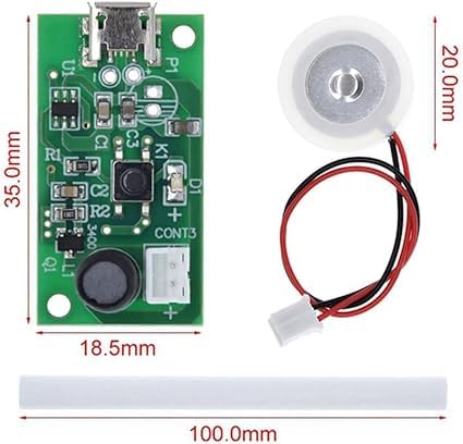 Image of Ultrasonic Mist Maker Humidifier Type-C, 5V Atomization Disc 108KHz Mist Atomizer DIY Humidifier with PCB