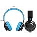 Riwbox Wireless Headphones for Kids, AB005 Kids Bluetooth Headphones V5.2 with Microphone Foldable Headset with TF Card FM Radio and LED Light Compatible for Phones PC TV (Black&Blue)