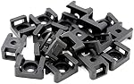 Iexcell 100 Pcs Noir 9 mm Porte-fils de type de selle de base de câble