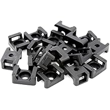 iexcell 100 Pcs Black 9 mm Cable Tie Base Saddle Type Mount Wire Holder