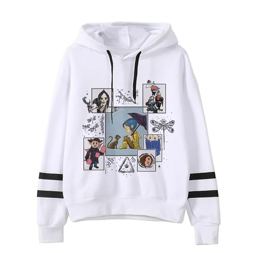 Yuogkk Hoodie Coraline Fashion Pattern Sweatshirt, Unisex Y2k Retro Gothic Pullover Role Play Sweater Cool Trend Streetwear-yellow||M Yuogkk Hoodie Coraline Fashion Pattern Sweatshirt, Unisex Y2k Retro Gothic Pullover Role Play Sweater Cool Trend Streetwear-yellow||M