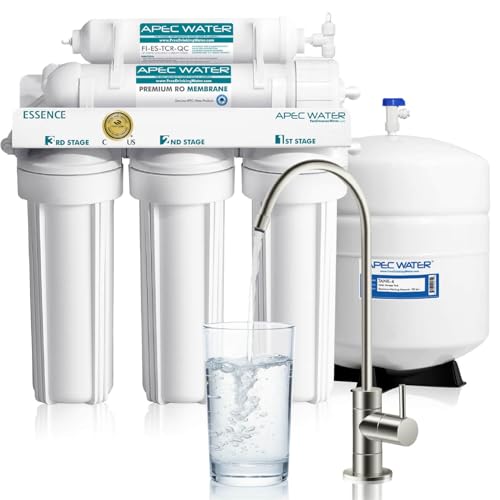 Image of APEC Water WQA Certified 5-Stage Under Sink Reverse Osmosis Water Filter System, Brushed Nickel, Certified Ultra Safe Drinking Water Filter System, Reduces 99.99% of Contaminants, DIY Install