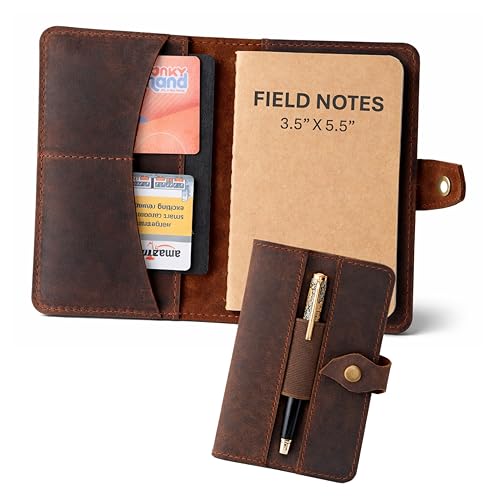 Journal de poche en cuir rechargeable TheAntiq avec boucle stylo
