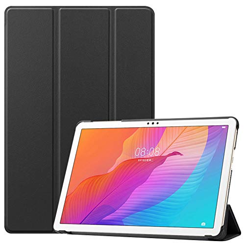 YGoal Custodia Per Huawei MatePad T 10S/Honor Pad X8 10.1 - Slim Sottile Leggera in PU Pelle e PC Folio Cover Protettiva Case per Huawei MatePad T10S, Nero