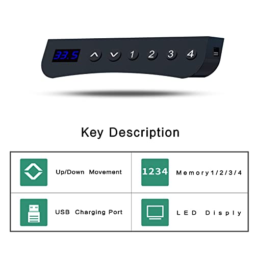 Win Up Time Electric Standing Desk- Adjustable Height Desk, Sit Stand Desk Frame & 48 X 24 Inches Table Top, Adjustable Desks For Home Office, Marbling Style #TOP3