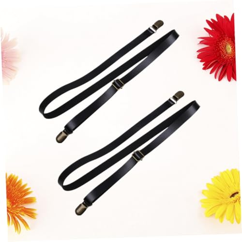 2Pcs Adjustable Pants Suspenders for Non Slip PU Leather Straps Elastic Braces for Boys and Durable Hanging Neck Design for Looser Fit3