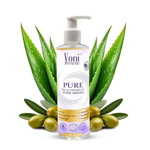 Yoni Rescue PURE Probiotic Yoni Wash - All Natural Ph Balance Feminine Wash for Women Essentials Wetness, Vaginal Wash Intimate Moisturizing Deodorant, Gentle, Hydrating & Soothing – 8 oz (Unscented)