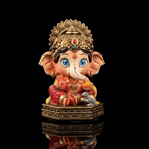 Image of Artarium Bal Ganesha Idol Resin Murti Lord Ganesha Statue Handcrafted Vinayaka Idol for Car Dashboard Home Mandir Office Desk Spiritual Decor Gift (Cute Bal Ganesha Idol - Multicolor)