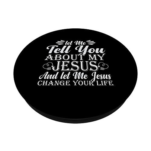jesus is king tee jesus facts tee jesus loves you PopSockets Swappable PopGrip, Black - Image 2