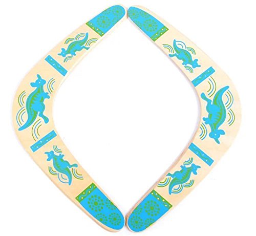 HOMEE Boomerang Artesanal de Madera para Deportes al Aire Libre Color Azul miniatura 3