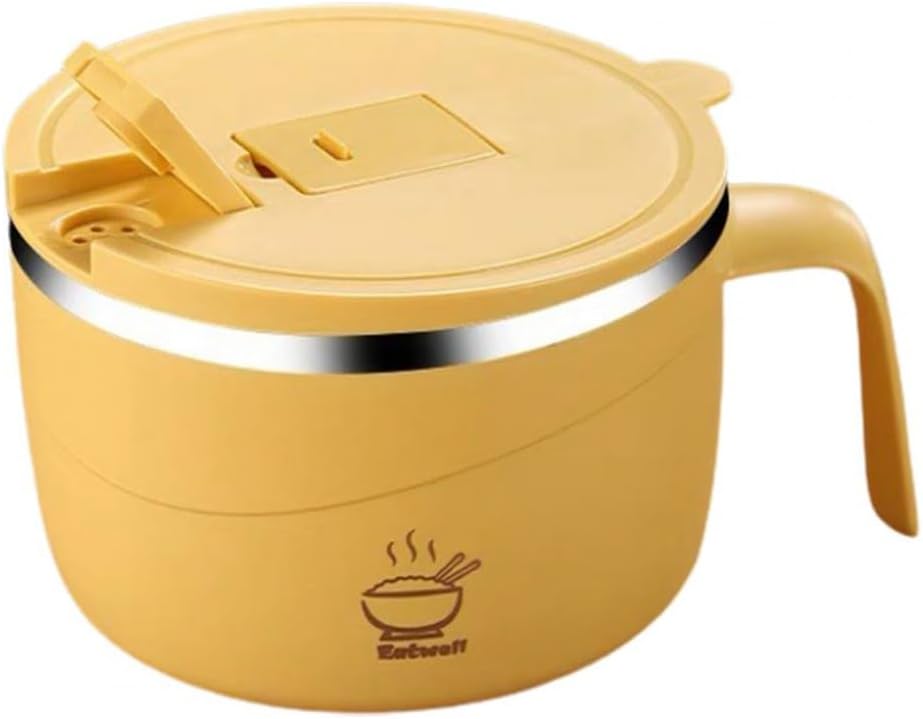 Anti-corrosion Instant Noodle Bowl with Draining Hole PP Food Grade Cereal Useful Soup for Dormitory(D)