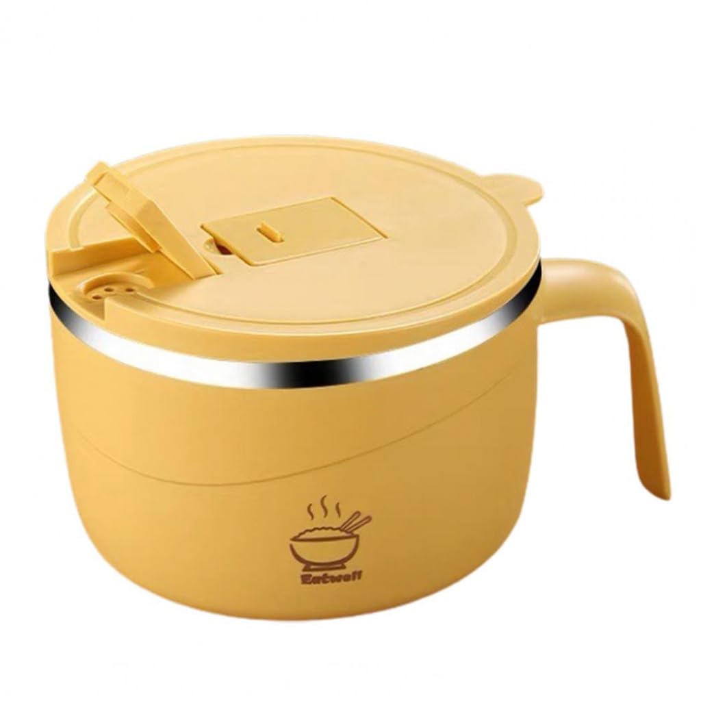 Tazón de Fideos instantáneos anticorrosión con Orificio de Drenaje PP Cereal de Grado alimenticio Saludable Sopa útil for Dormitorio(Blue,White)