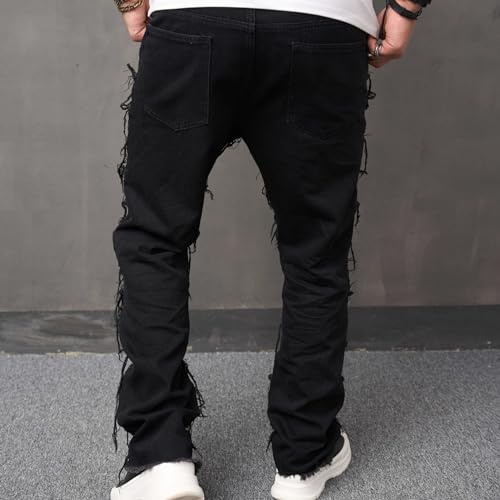 Loose Fit Jeans for Men Straight Leg High Waisted Y2K Stacked Denim Pants2
