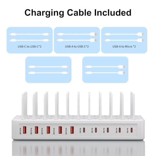 60W Charging Station for Multiple Devices, 10-Port USB Fast Charger - image 8