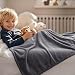 PHF Kuscheldecke Flauschig Fleecedecke 130x150cm - Oeko-Tex Weich Warm Wohndecke, Decke Blanket für Couch Sofa Bett, Tagesdecken & Kuscheldecken, Sofa überwurfdecke, Grau