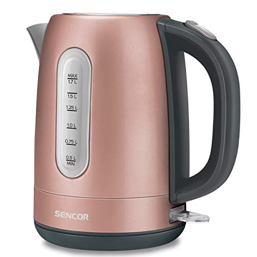 Comparison: Rose Gold Kettle 2 Sencor SWK1775RS 1.7L Stainless Steel Electric Kettle with Lid Safety Lock, Rose