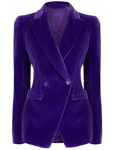 Blazer à double boutonnage femme veste velours décontractée pour le bureau