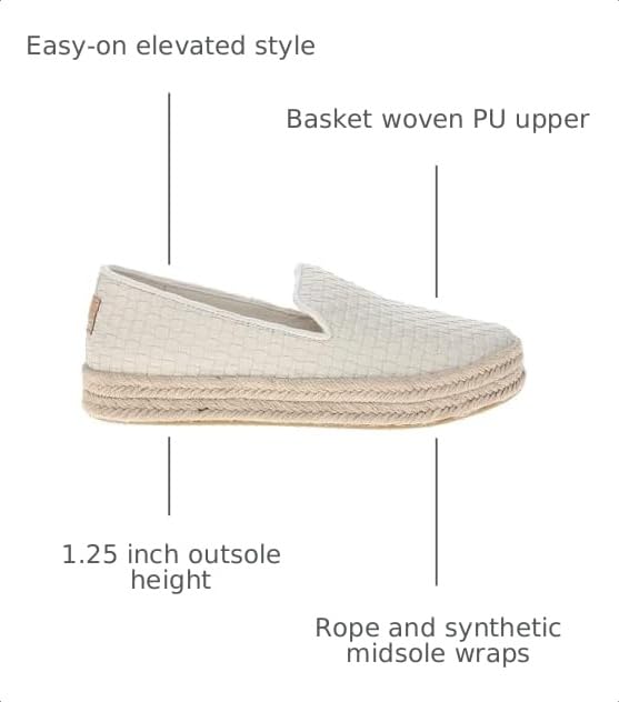 Image of TOMS Womens Carolina Slip On Espadrille Flats Casual - Off White