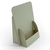 Présentoir pour flyers en « papier d'herbe » - Pliable, recyclable, peu encombrant, extrêmement durable - Format A6 - 10,5 x 14,8 cm de hauteur