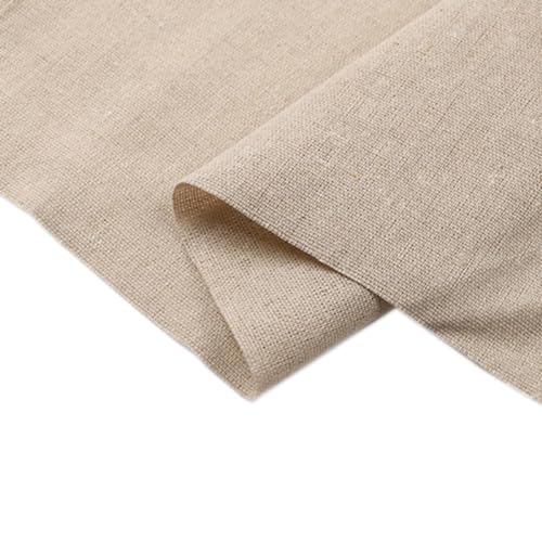 Wambere Tela de lino natural, 100 cm x 150 cm, tela de costura, venta por metros, bordado, tela decorativa de algodón y lino, para manualidades, ropa, mantel, decoración, lino oscuro