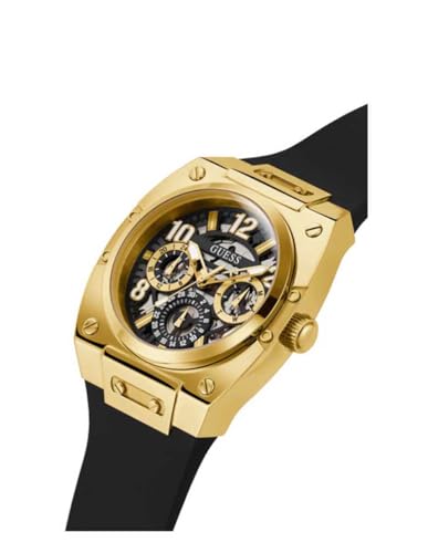 Guess Prodigy Montre Homme Multifonction Acier Doré Silicone Gw0569g2 - vue 8