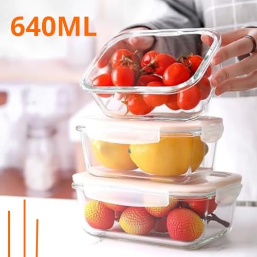Kit 6 Potes De Vidro 640ML Hermético Marmita Com 4 Super Travas