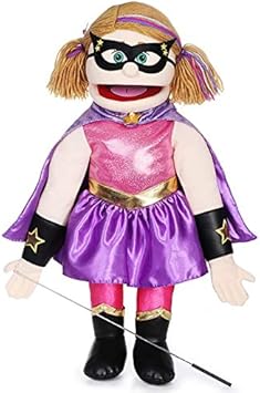 Marioneta estilo ventrílocuo, de 63,5 cm, de durazno, de cuerpo entero.