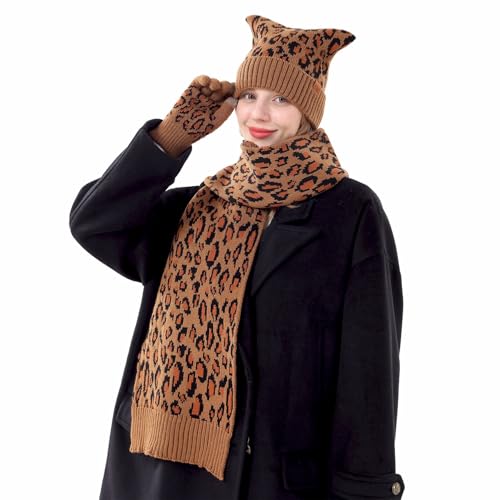 Ensemble trois pièces imprimé léopard pour l'hiver chaud et doux