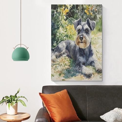 Cuadros modernos de Schnauzer para decorar el comedor y dormitorios 4
