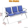Silla de Sala de Espera de Hospital, Banco de Espera de 3 Asientos en Cuero PU Verde con Brazos, Sillas de Recepción de Oficina de Servicio Pesado, Asientos para Invitados Elegantes para Bancos, Hospitales, Salones y Aeropu 3
