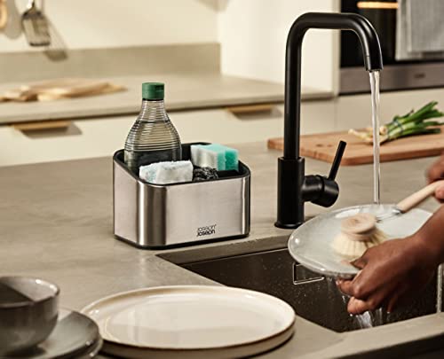 Joseph Joseph Surface - Tiered Stainless-steel Sink Tidy Caddy, Kitchen Sink Organiser, non-slip- Grey - Image 4