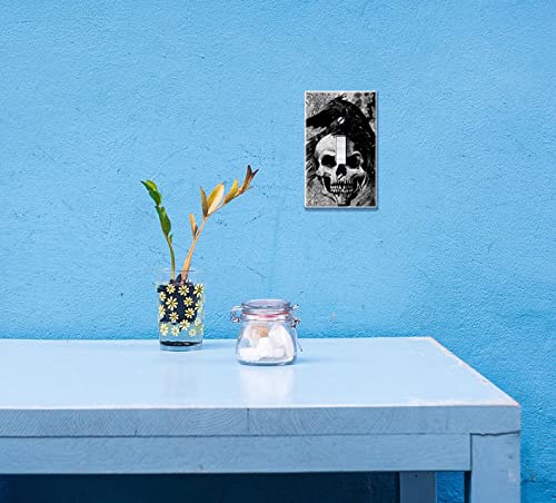 Wirester Single Gang Toggle Light Switch Plate/Wall Plate Cover - Gray Skull Raven #TOP4