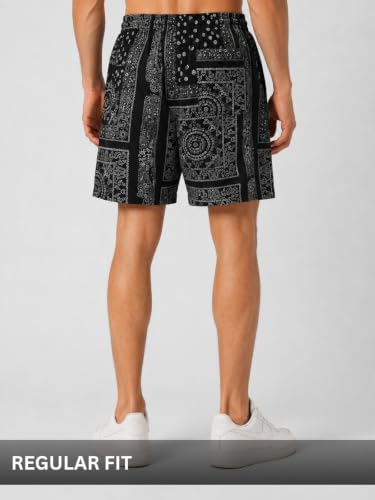Image of Leriya Fashion Men's Rayon Printed Shorts | Elastic Waist Printed Summer Outfit | Relaxed Fit Casual Short's with Pockets | Lightweight Beach & Lounge Wear | Gym Boxer Shorts for Men