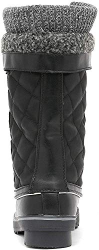 DREAM PAIRS Women's Mid-Calf Waterproof Winter Snow Boots MONTE_02,Size 6,Black,MONTE_02