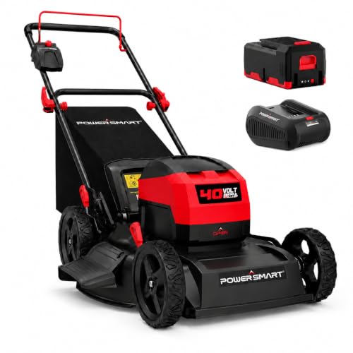 Image of 40V Cordless Electric Lawn Mower, 17 inch Brushless Push Lawn Mower with 4.0Ah Battery, 3-in-1 (Mulch /Bag /Side Discharge), 6 Height Positions & 46L Bag