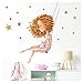 Little Deco DL199 - Adhesivo decorativo para pared, diseño de niña con conejo en columpio, 140 x 71 cm (ancho x alto), para habitación de niños y niñas