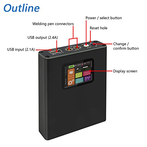 Freenove Portable Spot Welder With Colorful Screen Usb Output, Adjustable Handheld Mini Machine, Lithium Battery Plate Welding, 0.1-0.15Mm Nickel Strip #TOP5