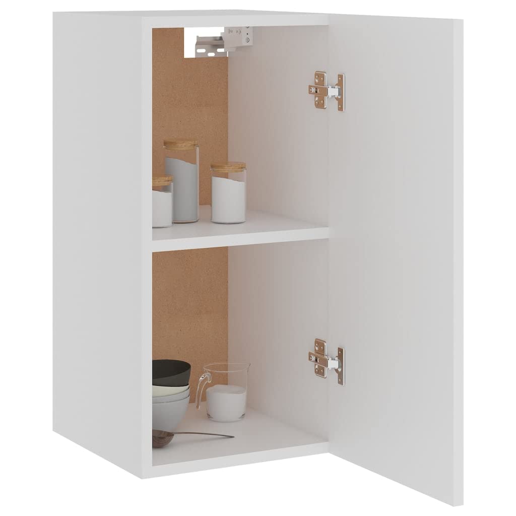 Hängeschrank Lyon Weiß Holzwerkstoff 29,5x31x60 cm wandmontiert für Küchenorganisation Stauraum und Aufbewahrung mit Tür und Regal, vielseitig als Vorratsschrank oder Beistellschrank