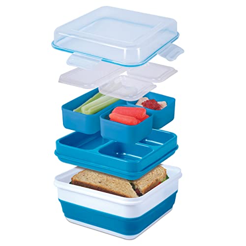 2 PACK COOL GEAR Expandable Bento Box | Tight Lid Snap Closure for Meal Prep & Lunch On-The-Go