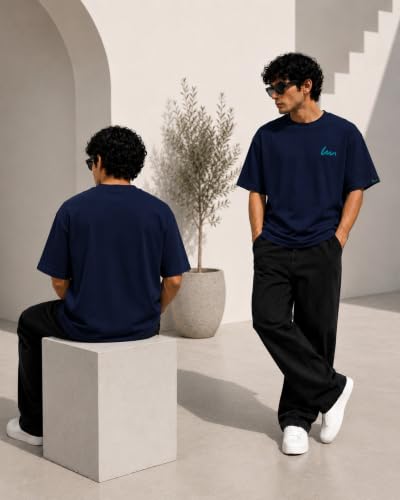 Image of Oversized T-Shirt for Men and Women, Black, White, and Charcoal Grey Colour, Cotton, Drop Shoulder Baggy Fit