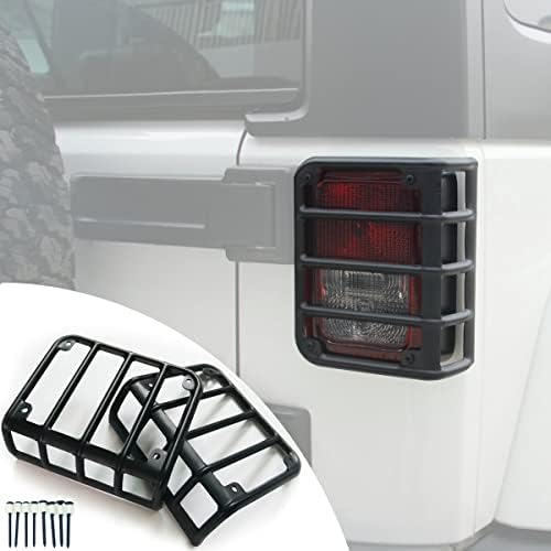 Bentolin Matte Black Rear Tail Light Guard Cover Protector Compatible with 2007-2018 Jeep Wrangler JK 2018 Sahara JKU New - Pair