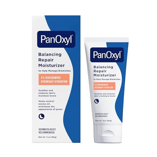 PanOxyl PM Balancing Repair Moisturizer with Niacinamide, Ceramides and Cica, Hydrating Face Moisturizer, Acne Prone Skin and Dry Skin, Non-Comedogenic Night Face Moisturizer, 3 oz