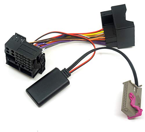 colorparts2016 Music Streaming Bluetooth Audio 32-Pin AUX Cable Big Plug Adapter Compatible with Audi RNS-E A8 TT R8 A3 A4 A6