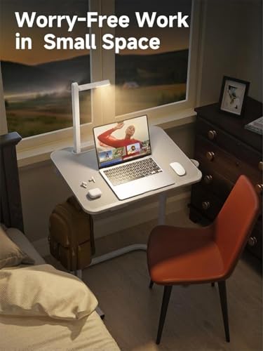 Image of HOMERK SAIJI TV Tray Table Heavy Duty Extra Large, Height & Tilt Adjustable Portable Laptop Desk for Couch & Bedside, Upgraded Dinner Tray for Adults & Kids Eating & Work, Black Grey F3
