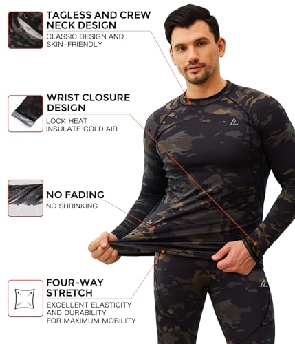 Image of CL convallaria Thermal Underwear Long Johns Set Mens Winter Gift Hunting Gear Sport Base Layer Bottom Top